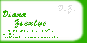 diana zsemlye business card